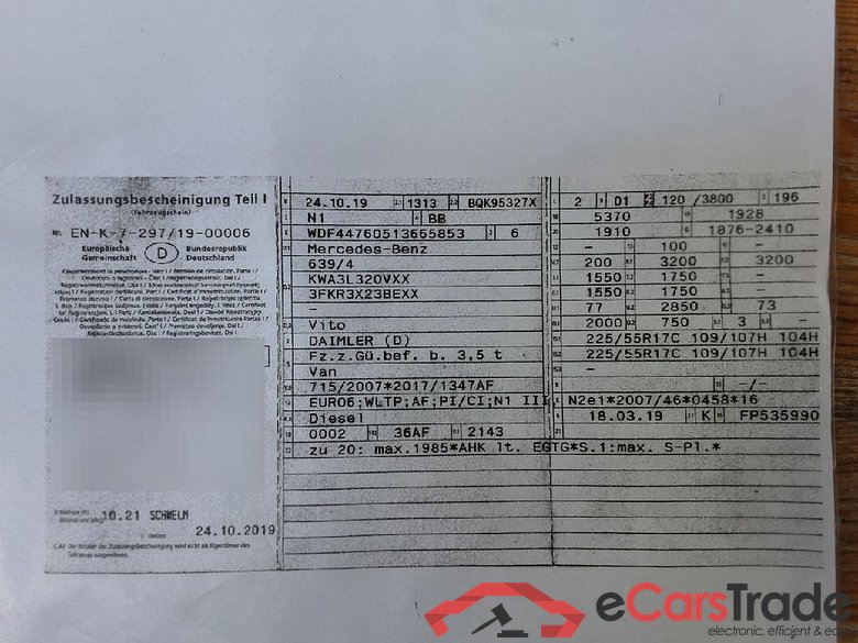 Mercedes _Vito ´14 Vito Kasten 114/116 CDI 119 CDI/BT RWD extralang (447.605) 2.1 120KW AT7 E6 #1