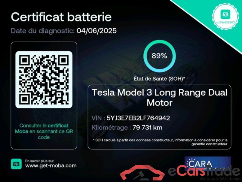 Tesla Long Range Dual Motor AWD TESLA Model 3 / 2018 / 4P / Berline Long Range Dual Motor AWD #2