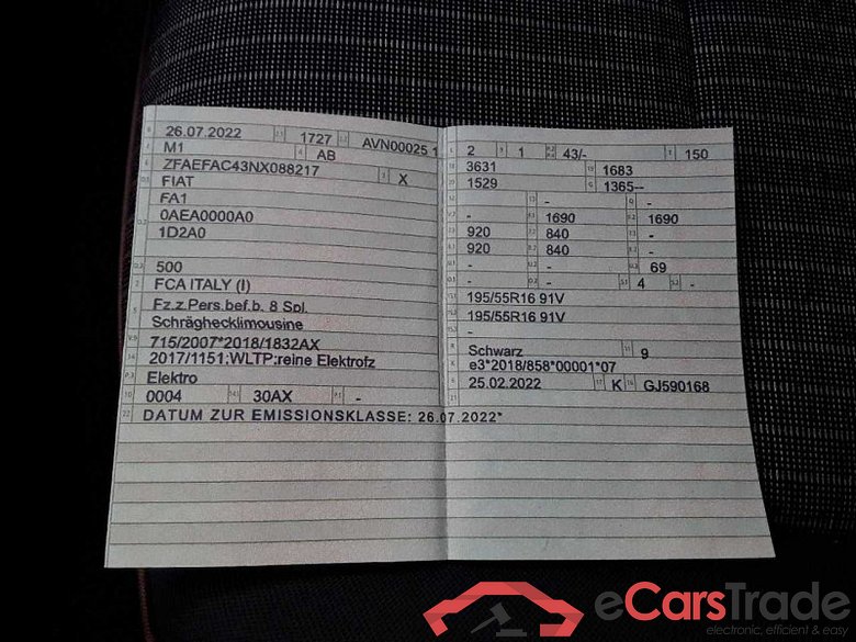 Fiat 500 e (332) Lim. (2020->) DE - LimS3, Icon (42 kWh), 2020 - 2025 #4
