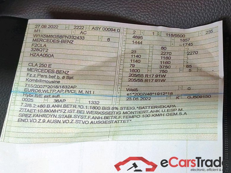 CLA -Klasse Shooting Brake CLA 250 e (118.686) 1.3 160KW AT8 E6d #6
