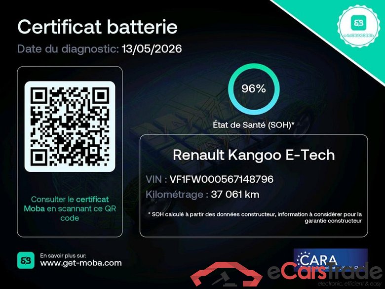 RENAULT Kangoo Express / 2013 / 3P / Fourgonnette Z.E. ExtraRLink Achat Integral - 19 #2