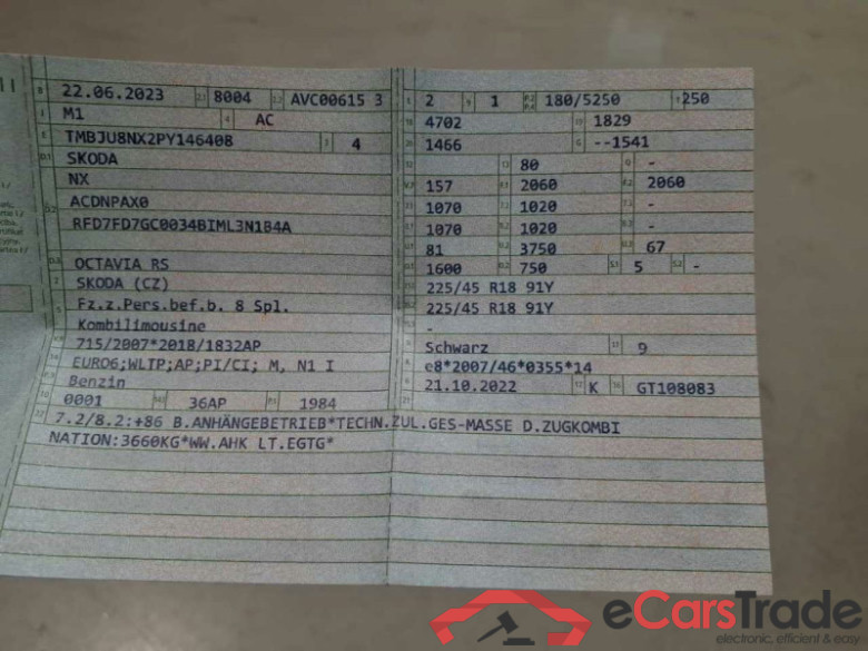 Skoda Octavia Combi (NX5)(01.2020->) DE - Kb5 2.0 TSI EU6d, RS OPF, 2020 - 2024 #2